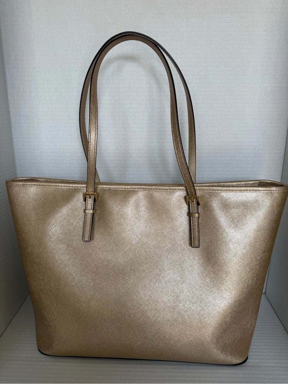 Michael Kors Metallic Gold Tote with Logo Charm